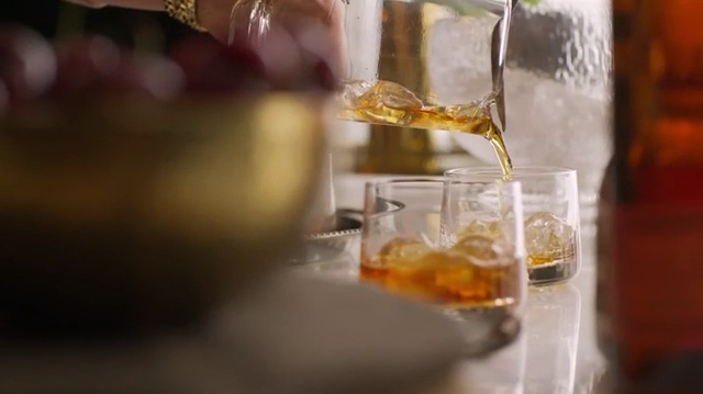 Video Reference: Yellow, Drink, Glass, Transparent material, Distilled beverage, Whisky, Drinkware, Liqueur, Scotch whisky