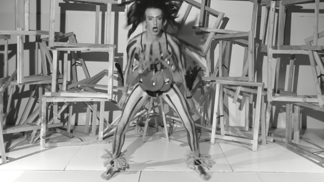 Video Reference: black and white, monochrome photography, structure, monochrome, furniture, drawing, Person