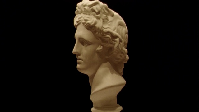 Video Reference: sculpture, classical sculpture, head, art, forehead, statue, stone carving, carving, figurine, Person