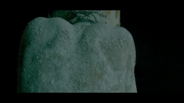 Video Reference: Green, Darkness, Stone carving, Rock, Organism, Neck, Art, Photography, Back, Dress