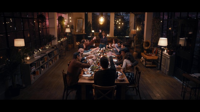 Video Reference: Table, Furniture, Chair, Tableware, Musical instrument accessory, Entertainment, Event, Music venue, Musician, Suit