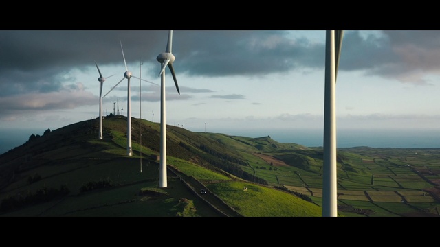 Video Reference: Wind turbine, Wind farm, Nature, Windmill, Wind, Highland, Sky, Hill, Atmosphere, Rural area