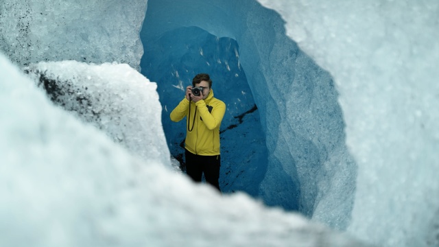 Video Reference: Glacial landform, Ice cave, Freezing, Glacier, Geological phenomenon, Snow, Ice, Winter, Cave, Glacier cave