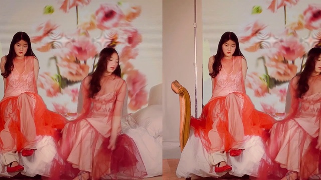 Video Reference: gown, pink, dress, beauty, lady, girl, bridal clothing, quinceañera, fashion, bride, Person