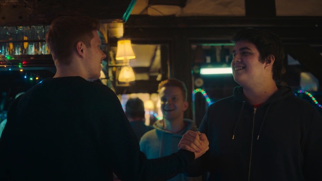 Video Reference: Fun, Snapshot, Standing, Interaction, Male, Darkness, Conversation, Midnight, Pub, Night, Person