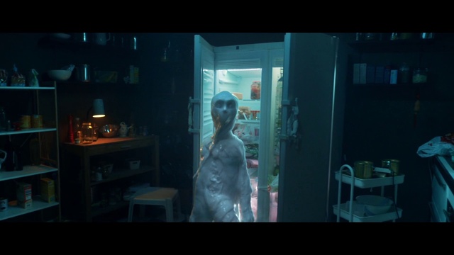 Video Reference: Flash photography, Tints and shades, Window, Shelf, Darkness, Fun, Chair, Electric blue, Space, Table