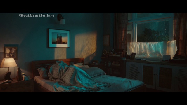 Video Reference: Furniture, Building, Comfort, Azure, Bed frame, Interior design, Grey, Wood, Picture frame, Aqua