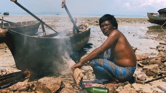 Video Reference: beach, sea, ship, sand, vessel, horseshoe crab, water, ocean, summer, shipwreck, Person