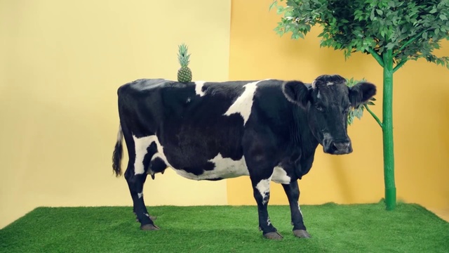 Video Reference: Vertebrate, Bovine, Mammal, Dairy cow, Pasture, Livestock, Cow-goat family, Organism, Terrestrial animal, Grazing, Person