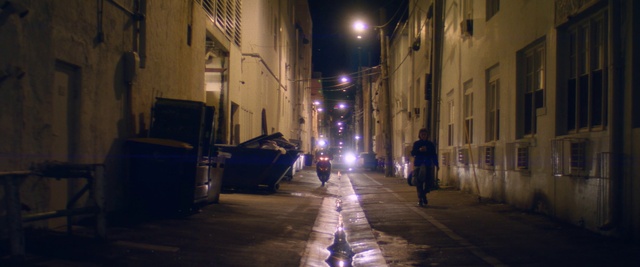 Video Reference: Alley, Street, Night, Road, Light, Street light, Town, Darkness, Lighting, Infrastructure