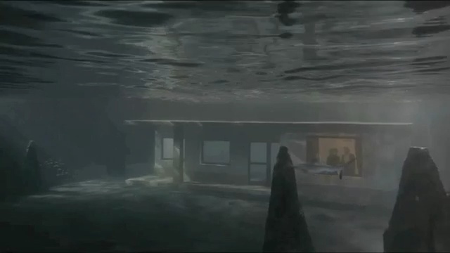 Video Reference: mode of transport, darkness, snapshot, atmosphere, geological phenomenon, screenshot, water, underwater, midnight, ice hotel