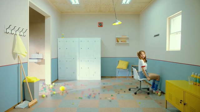 Video Reference: room, floor, interior design, wall, play, ceiling, furniture, table, flooring, classroom