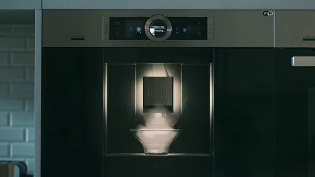 Video Reference: Kitchen appliance, Small appliance, Home appliance, Room, Architecture, Coffeemaker, Symmetry, Machine