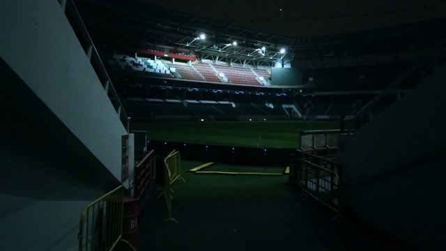 Video Reference: Field house, Naval architecture, Automotive design, Stairs, Building, City, Automotive lighting, Space, Ceiling, Symmetry