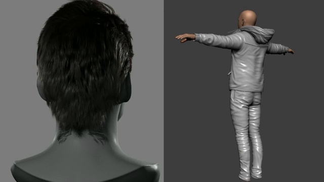 Video Reference: Hair, Head, 3d modeling, Hairstyle, Neck, Human, Sculpture, Art