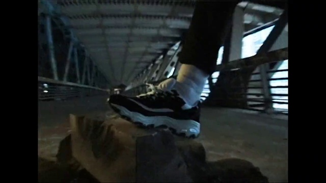 Video Reference: Flash photography, Tints and shades, Darkness, Metal, Art, Room, Human leg, Personal protective equipment, Glass, Machine