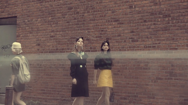 Video Reference: Photograph, Wall, Standing, Snapshot, Brick, Fashion, Photography, Vintage clothing, Shadow, Art