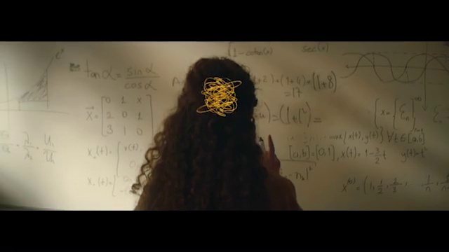 Video Reference: Hair, Text, Hairstyle, Forehead, Long hair, Human, Font, Photography, Neck, Darkness