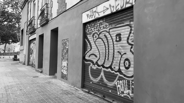 Video Reference: White, Black, Black-and-white, Wall, Street art, Monochrome, Art, Street, Urban area, Alley