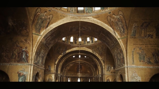 Video Reference: arch, historic site, medieval architecture, basilica, byzantine architecture, arcade, crypt, building, column, ancient history
