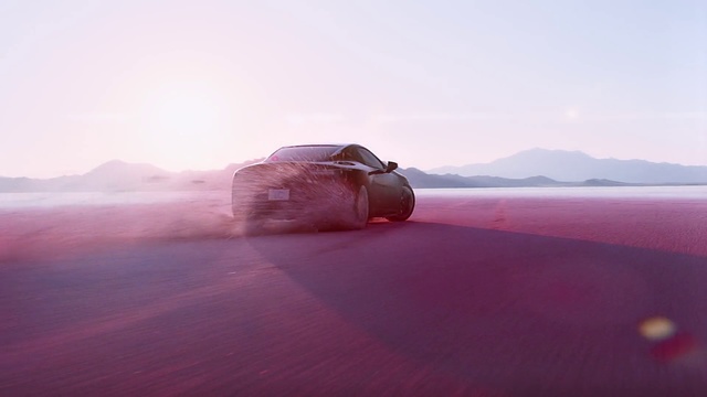Video Reference: Natural environment, Vehicle, Sky, Car, Landscape, Automotive design, Desert, Horizon, Road, Performance car