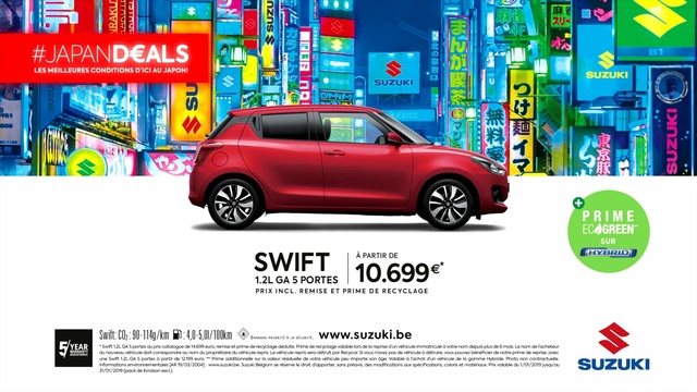 Video Reference: Land vehicle, Vehicle, Car, Suzuki swift, Advertising, Hatchback, City car, Automotive design, Design, Suzuki