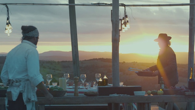 Video Reference: Sky, Sunrise, Evening, Sunset, Photography, Sunlight, Vacation, Restaurant, Landscape, Leisure, Person