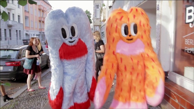 Video Reference: mascot, costume, Person