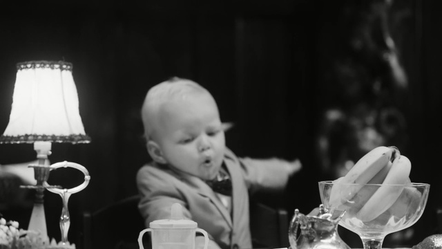 Video Reference: Photograph, Black, Monochrome photography, Black-and-white, Monochrome, Snapshot, Photography, Child, Fun, Drinkware, Person