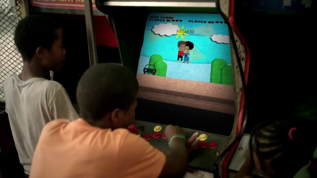 Video Reference: Games, Video game arcade cabinet, Screen, Arcade game, Electronic device, Technology, Recreation, Child, Room, Fun