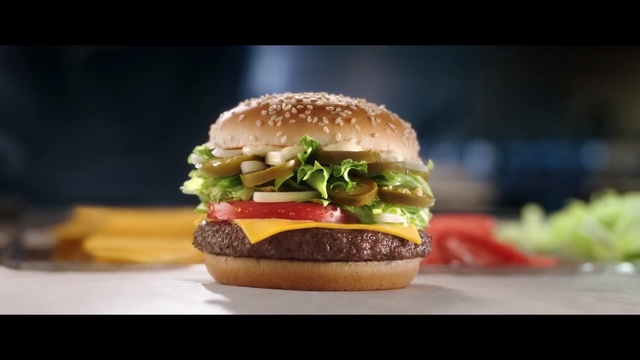 Video Reference: Food, Hamburger, Junk food, Fast food, Cheeseburger, Dish, Veggie burger, Buffalo burger, Burger king premium burgers, Cuisine