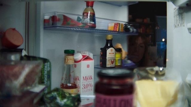 Video Reference: Refrigerator, Major appliance, Kitchen appliance, Room, Preserved food, Alcohol, Bottle, Home appliance, Liqueur, Shelf, Person