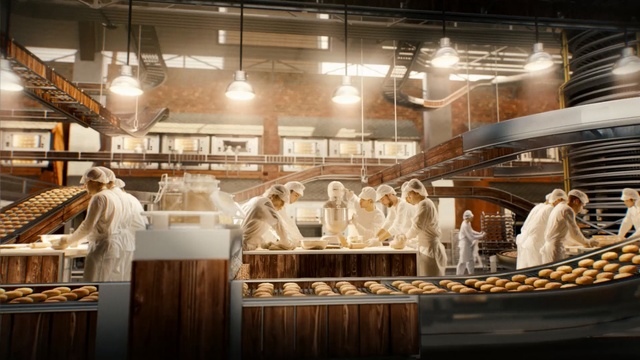 Video Reference: tourist attraction, function hall, bakery, interior design, maritime museum, factory