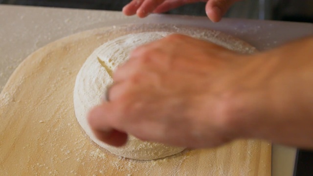 Video Reference: dough, baking, flour, mixture, masa, finger, ingredient