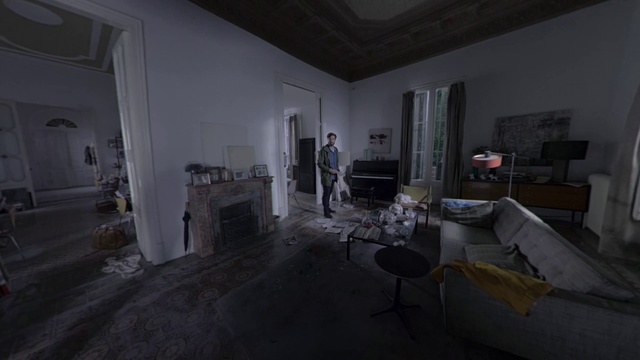 Video Reference: Room, Building, Darkness, House, Interior design, Screenshot, Furniture, Architecture, Floor, Photography