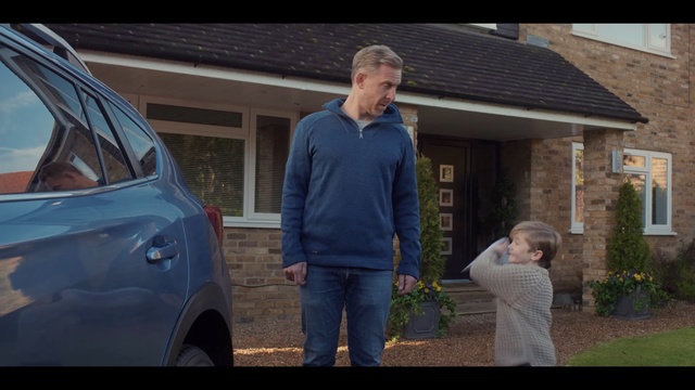 Video Reference: car, blue, land vehicle, photograph, vehicle, motor vehicle, family car, vehicle door, photography, house, Person