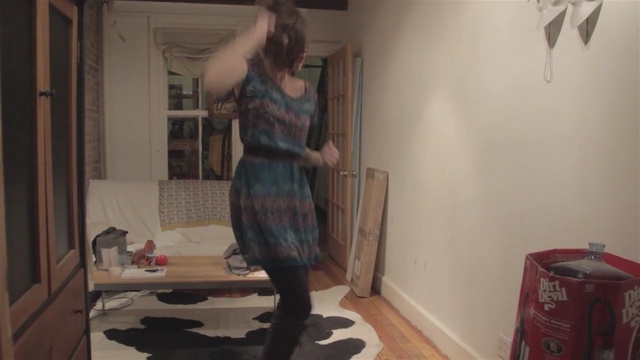 Video Reference: Room, Shoulder, Leg, Dress, Floor, Standing, Footwear, Joint, Arm, Wood