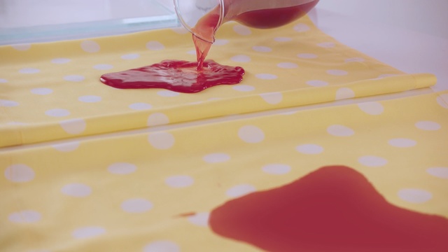Video Reference: Red, Yellow, Pattern, Tablecloth, Design, Linens, Textile, Table, Napkin, Placemat