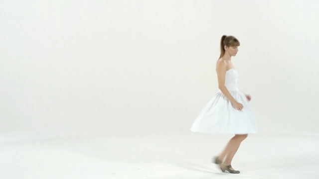 Video Reference: dress, shoulder, standing, gown, girl, photo shoot, joint, neck, cocktail dress, shoe