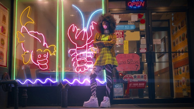 Video Reference: Neon sign, Neon, Electronic signage, Light, Snapshot, Lighting, Pink, Signage, Font, Night