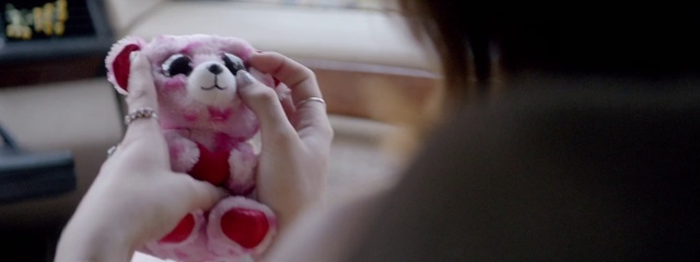 Video Reference: Pink, Skin, Teddy bear, Toy, Stuffed toy, Hand, Snout, Paw, Puppy, Finger