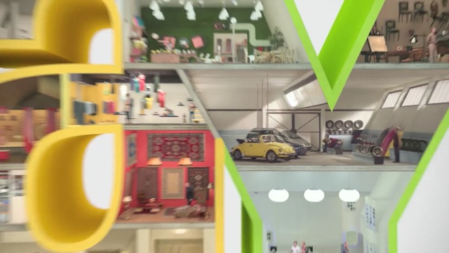 Video Reference: yellow, product, toy, interior design, lego, retail, play, product, Person