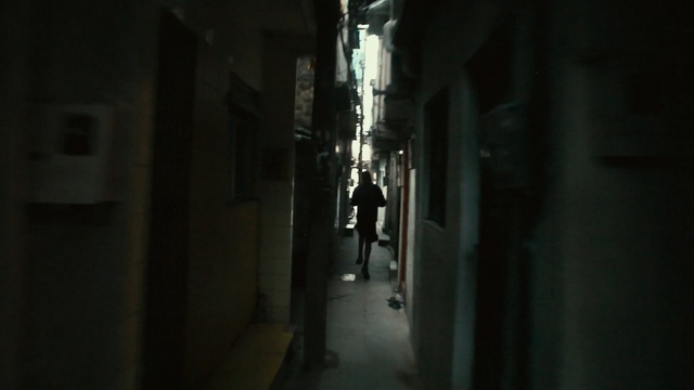 Video Reference: Alley, White, Black, Street, Darkness, Road, Light, Infrastructure, Snapshot, Town, Person