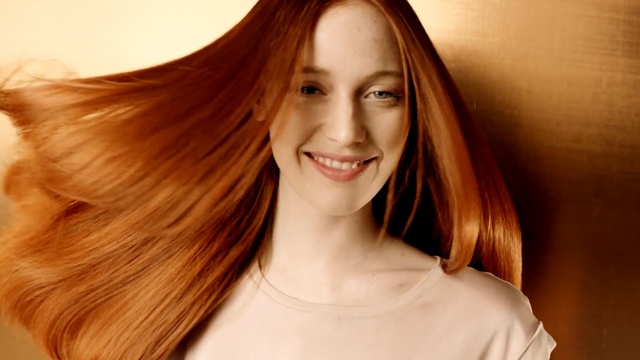 Video Reference: Hair, Face, Hair coloring, Red hair, Hairstyle, Blond, Brown hair, Eyebrow, Chin, Beauty, Person