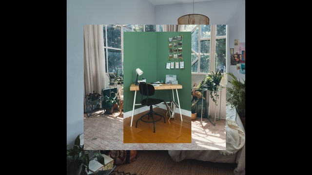 Video Reference: Furniture, Room, Green, Interior design, Table, Chair, Living room, House, Floor, Architecture