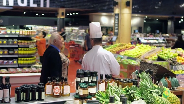 Video Reference: supermarket, grocery store, produce, natural foods, whole food, food, marketplace, retail, local food, grocer, Person