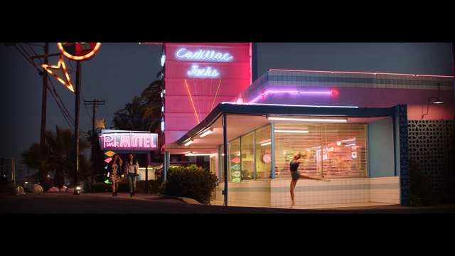 Video Reference: Night, Sky, Light, Neon, Building, Facade, Architecture, Signage, Electronic signage, House, Sitting, Front, Screen, Hanging, Food, Different, Sign, People, Table, Street, Fire, Standing, Group, Store, White, Room, Living, Red, City, Man, Text, Billboard