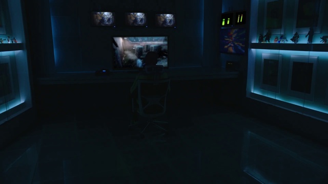 Video Reference: Blue, Screenshot, Darkness, Room, Screen, Technology, Electronic device, Photography, Space, Display device