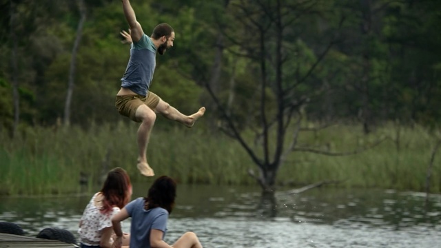 Video Reference: People in nature, Nature, Water, Fun, Happy, Jumping, Leisure, Bank, Photography, Balance, Person