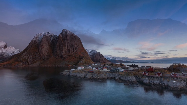 Video Reference: sky, reflection, cloud, mountain, water, highland, sea, dawn, morning, mountain range